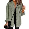 2026 New Cross-Border Washed Denim Shirt Jacket Women's Autumn Winter Fashion Streetwear Distressed Hem Outerwear