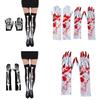 Halloween Skull Pattern Gloves Stocking for Costume Parties and Celebrations