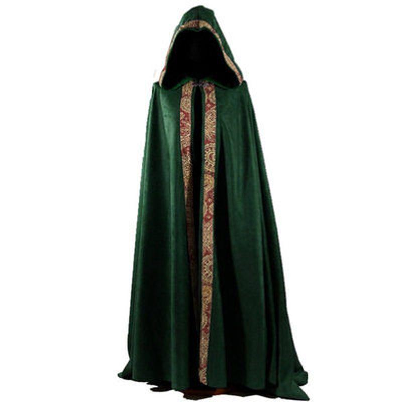 Fashion New Hooded Long Cape Cloak Retro Halloween Dress Stage Costume Women Dress Female