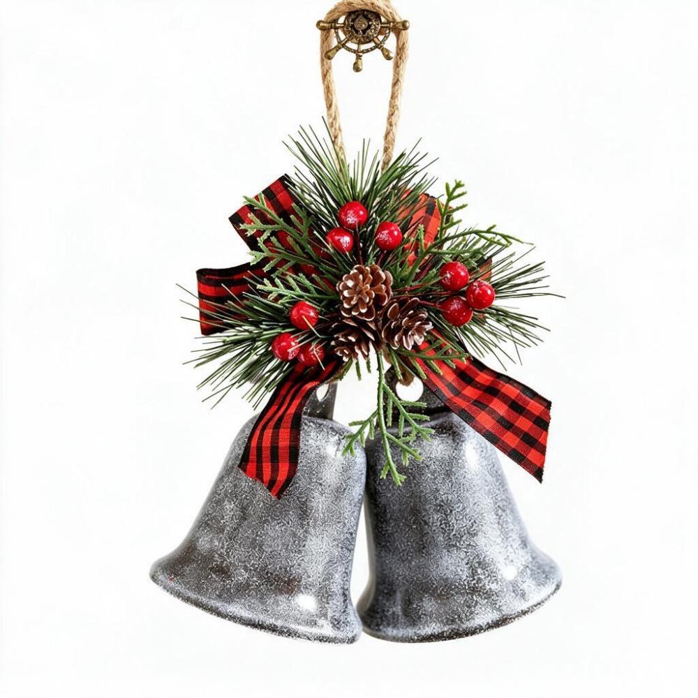 Rustic Decorative Christmas Bell Vintage Xmas Pendant Exquisite Christmas Tree Ornament Wall
