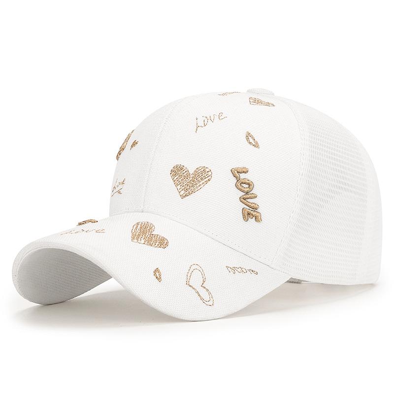 Casquette de baseball pour femme de haute qualité ins montre le visage petite calotte rigide 3D tridimensionnelle ligne dorée AMOUR mode version coréenne casquette tendance