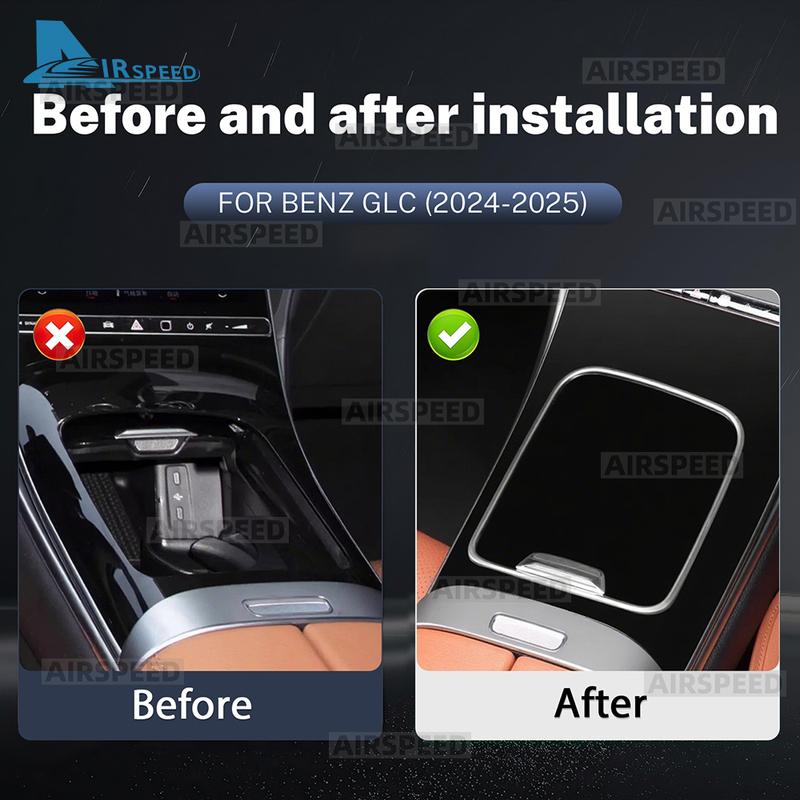 For Mercedes Benz E GLC Class W214 X254 2024 2025 Central Control Gear Storage Box Protection Frame Interior Accessories