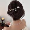 Grampo de Cabelo Pérola Torcido Hanbok Convidado Casamento Grampo Dourado