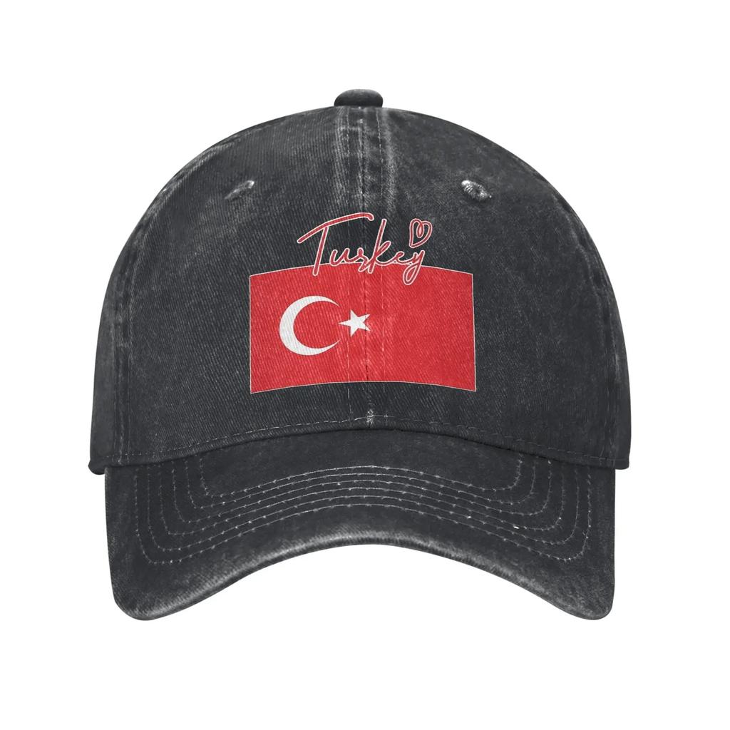 Bandeira da Turquia Turquia Orgulhosa Boné de Beisebol Vintage Desgastado Lavado Boné de Sol Estilo Unissex Atividades ao Ar Livre Presente Chapéus Boné