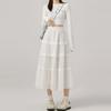 Women’s Lace Midi Skirt White Elastic Waist A Line Cake Skirts Y2k Sweet Style Korean Fashion Clothing Spring Summer