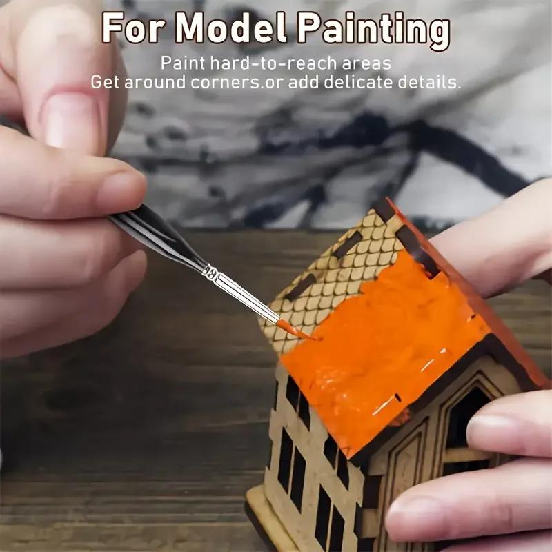 3/6 Fine Brush Set, Suitable for Acrylic Painting, Model Details, and Miniature Art | Precision Crafted Synthetic Nylon Bristles