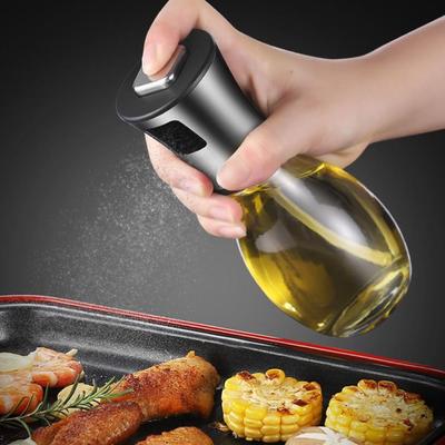 Stainless Steel Barbecue Oil Spray Bottle Spray Oil Pot Household Edible Oil Bottle Glass Control Oil Pot
