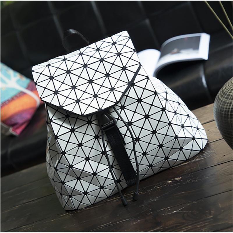 Premium Quality Geometric Lattice Sequins Backpack Large Fashionable Schoolbag