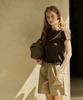 SHINE ON YOU Cotton Jersey Roll Edge T-Shirt _ Cocoa Brown