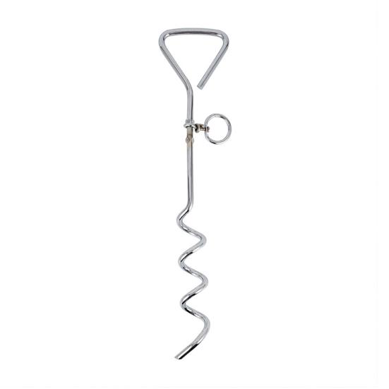 Piquet d'attache pour chien Robuste Acier Inoxydable Pivotant Piquet de Sol Anti-rouille Outil d'Attache Extérieur pour Tous Câble Laisse Chaîne Camping Cour