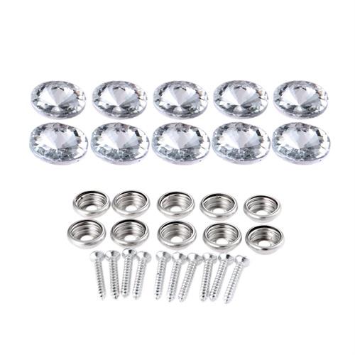 DRELD 10 Pezzi Chiodini da Tappezzeria in Cristallo Diamantato Bottoni Puntine Borchie per Divano Borsa Decorazione Murale Accessorio per Mobili 16/18/22/25/30mm