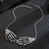 Halloween Skelett Halskette mit Wasserwellen-Kette für Damen Halloween Schmuck