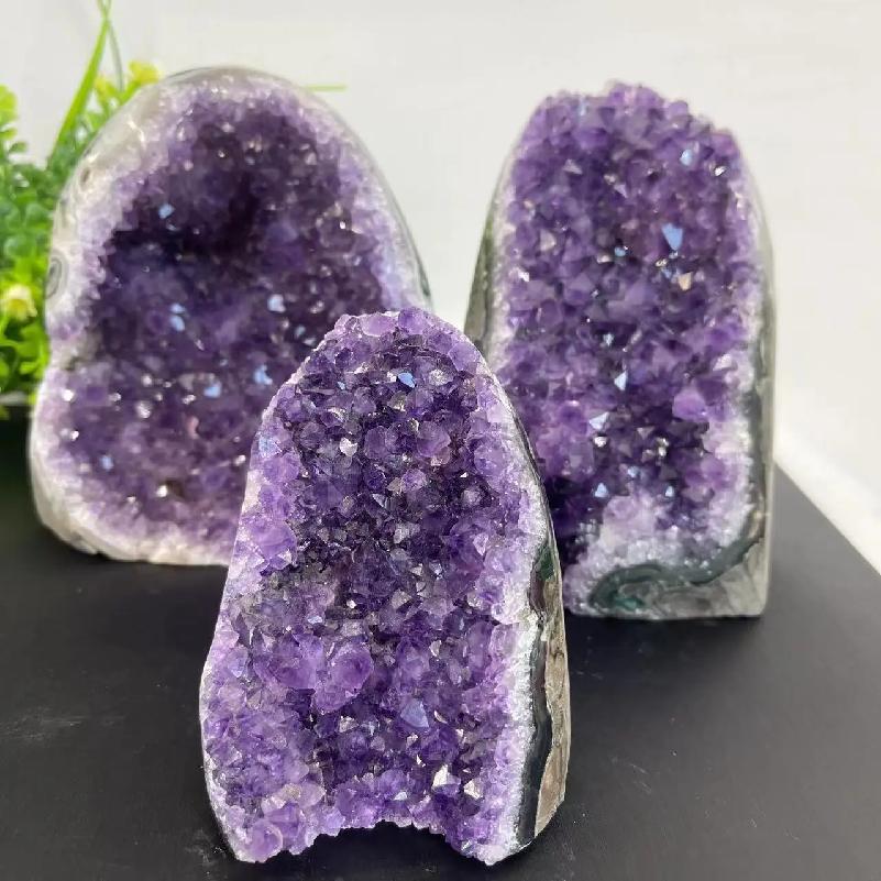 Natürlicher Kristallcluster Amethyst Stein Geode Roher Quarz Mineralien Echter Uruguay Heimdekoration Spirituelle Chakra Reiki