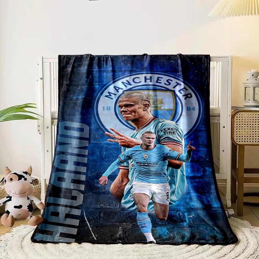 Manchester City Designed Flannel Blanket for Bedroom, Living Room, Sofa, and Nap