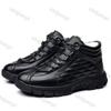 Fashion Winter Leather Platform Plus Velvet Boots for Men Fashion Soft-soled Casual Men's Ankle Boots Luxury Designer Board Shoes