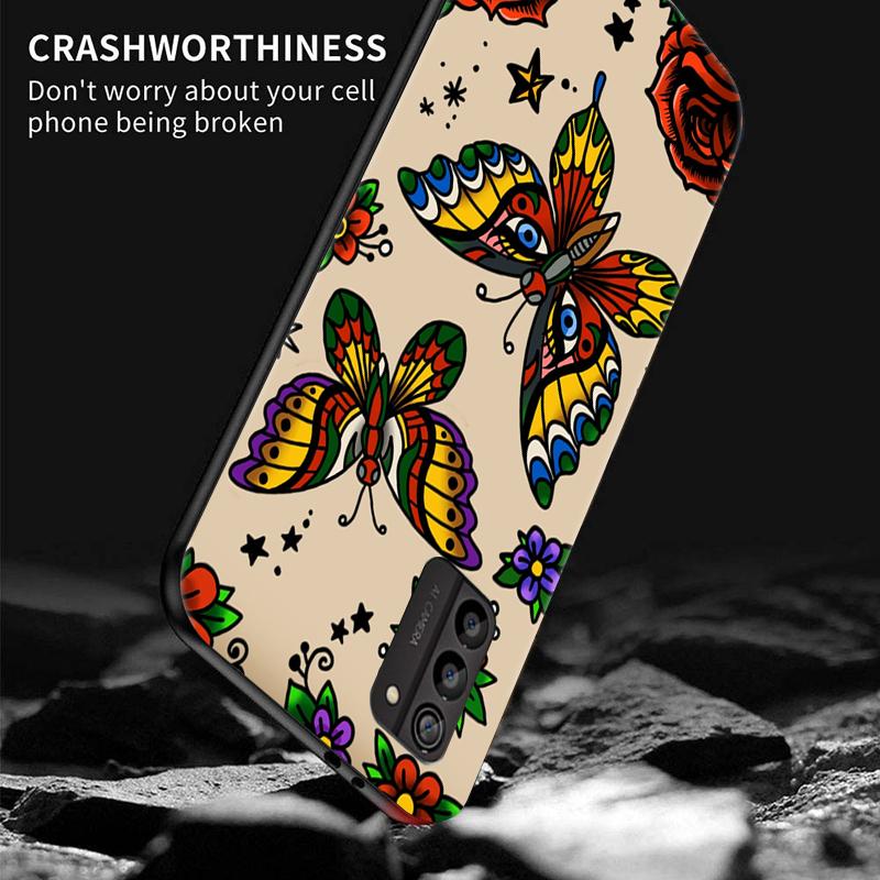 Butterfly Phone Case For iPhone Samsung Galaxy Redmi Xiaomi Oppo OnePlus Note S A 7 8 9 10 11 12 13 14 20 21 22 23 53 54 Pro Max Plus Ultra TPU Soft