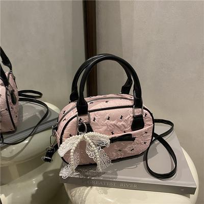 Bow Bag Women's New Small Fresh Portable Shoulder Bag Sweet Fashion Messenger Bag
