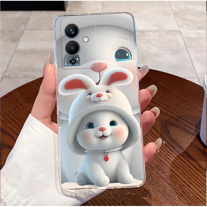For Infinix Note 12 Pro 5G Case X671B Cover Lovely Rabbit Clear Soft Silicone Protective Shell For Infinix Note12 5G X671 Cases