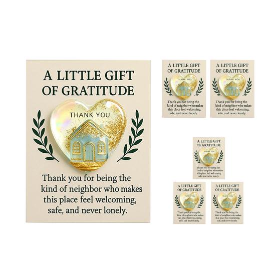 Thank You for Being The Kind of Neighbor Gift Little Heart Pocket Hug Token with Inspirational Card Appreciation Gifts for Neighbors
