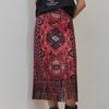 Ethnic Persian Pattern Fringe Pleats Long Skirt Ze08qs003na