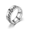 Anti Anxiety Relaxing Man Band Ring Roman Numerals Titanium Steel Rotatable Chain Multifunction Fidget Spinner Rings Anillo
