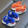 Neue Winter Wickelabsätze Niedliche Cartoon Hai Baumwollpantoffeln Kinder Rutschfest Weich Für Kinder Mädchen Jungen Baby Warm Plüsch Hausschuhe
