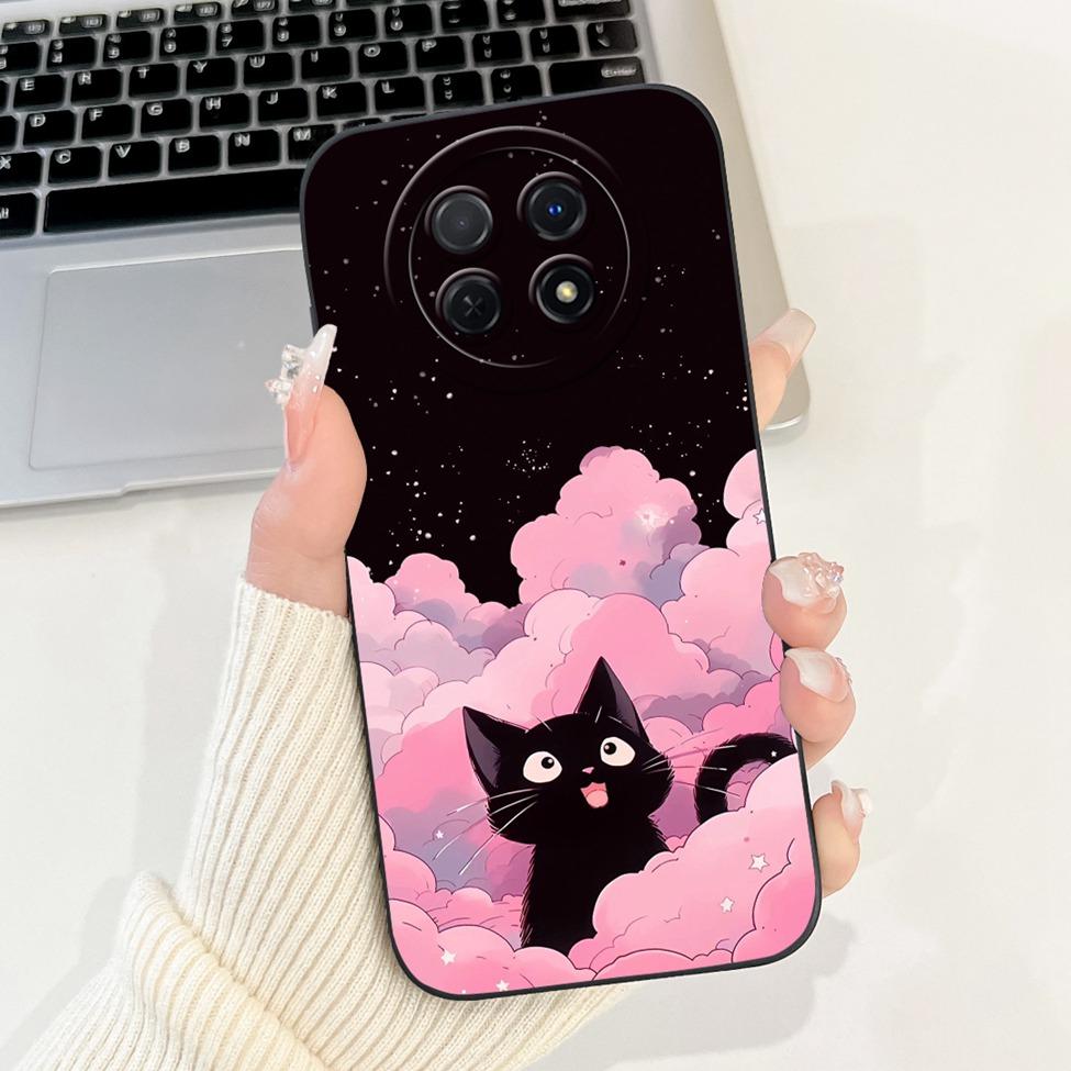 For Realme 12 5G Case For Realme 12X 5G Cover RMX3998 Luxury Fashion Flowers Kawaii Girl Cute Cat Shockproof Phone Case Funda