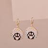 Boucles d'oreilles esthétiques colorées Animal Chat Lapin Poisson Rouge Dragon Pour Femmes Filles Boucles d'oreilles créoles émaillées délicates couleur or Zircon Cadeau
