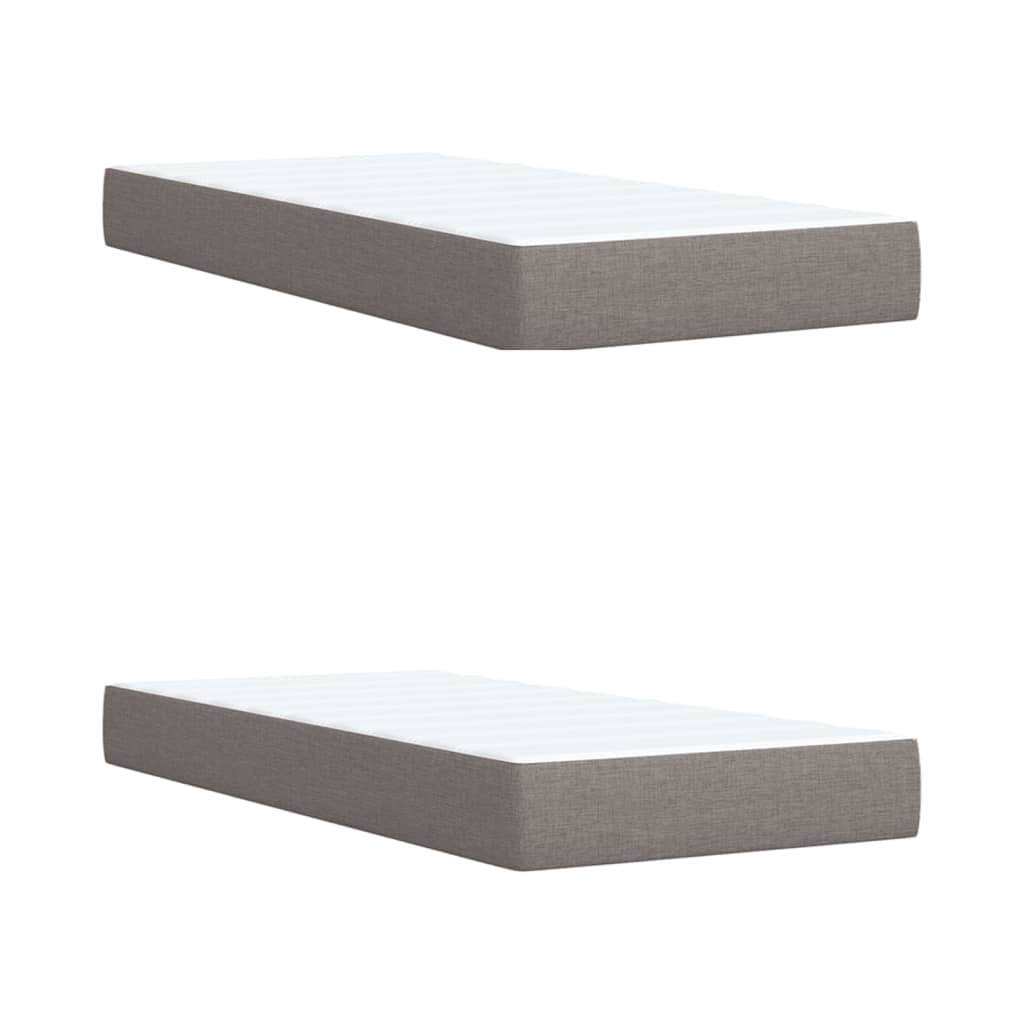 Box Spring Bed with Mattress Taupe 200x200 Cm Fabric