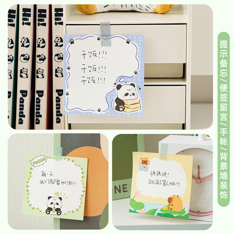 Kawai Stationery Panda Note Book Student Ins Style High End Sticky Tearable Cultural Lovely School Supplies Paper Index Sticker