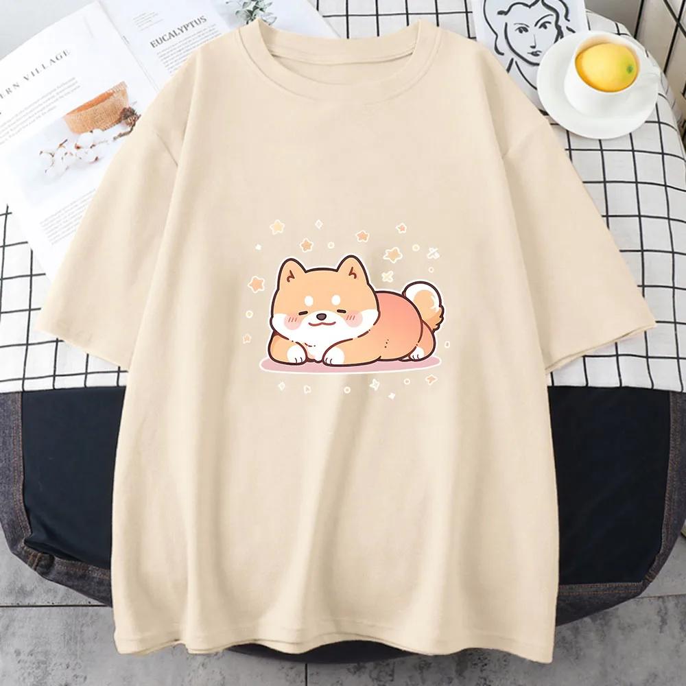 Shiba Inu Dog Print Summer Men/Women O-Neck T-shirt Casual Short Sleeve Pullover Fashion Streetwear Clothes Novelty T-Shirt