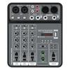 Professioneller Audio-Mischer 4-Kanal Audio-Mischer 48V Phantomspeisung USB Studio Sound-Mischer Bluetooth DJ-Konsole Mischpult für Karaoke