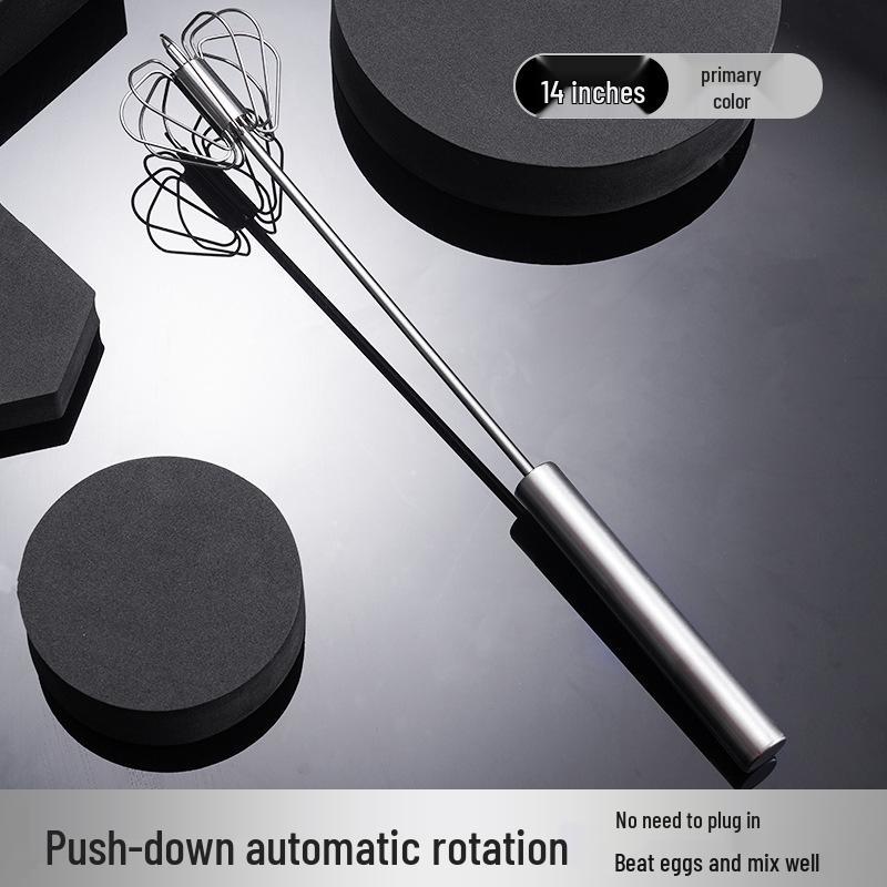 Semi-Automatic Handheld Egg Beater & Milk Frother - Stainless Steel Whisk & Cream Mixer