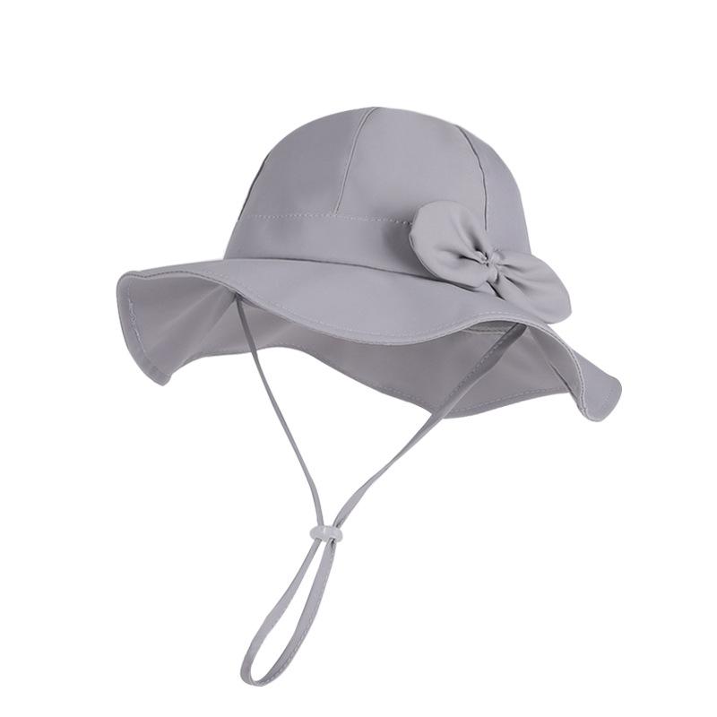 Zomer kinder zonnehoed schattige strik ademend zes bucket hoed baby meisje grote rand zonnehoed