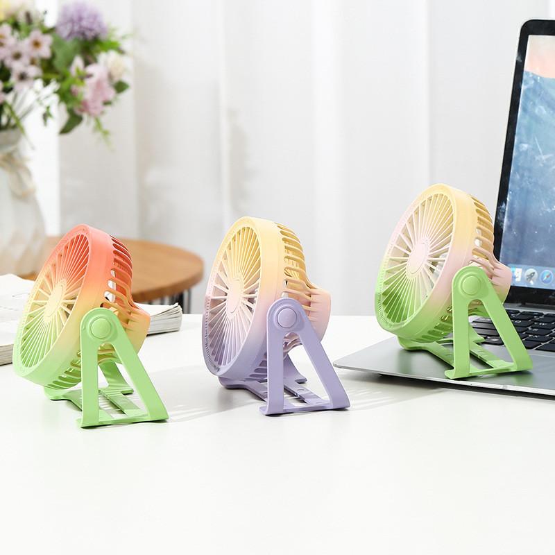 Modern And Simple Usb Fan Gradual Color Changing Lightweight And Portable Perfect Gift For Festivals And Celebrations Characters)