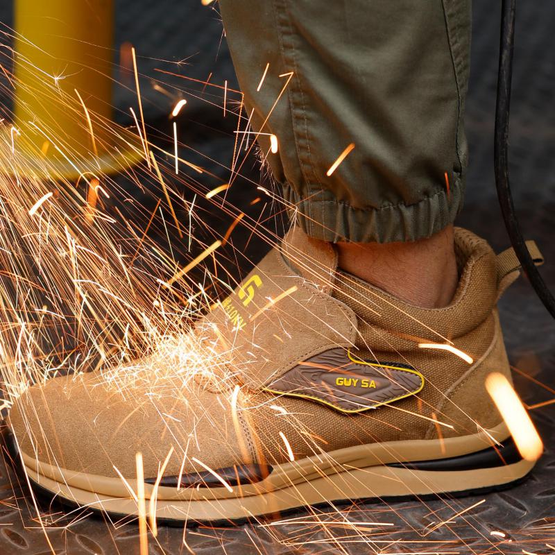 Pantofi Insulați la Modă 10kv Pantofi Electrici Pantofi de Sudură Anti-Opărire Bocanci de Siguranță Anti-Strivire Bărbați Bocanci din Piele de Cămilă Anti-Perforare