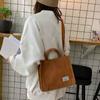 Frauen Cord Reißverschluss Schultertasche Kleine Baumwolle Canvas Handtasche Casual Tote Umhängetasche Vintage Messenger Bags
