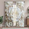 2pc Floral Print Curtains - Polyester Fabric, Machine Washable, Suitable for Bedroom, Kitchen, Office, Living Room