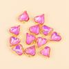 10Pcs Multicolor Crystal Peach Heart Charms For Women Girls Jewelry Making DIY Sweet Romantic Love Heart Pendant Necklace Crafts