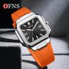 OFNS Classic Men's Silicone Quartz Watch: Waterproof, Luminous Hands, Stylish Stainless Steel Band