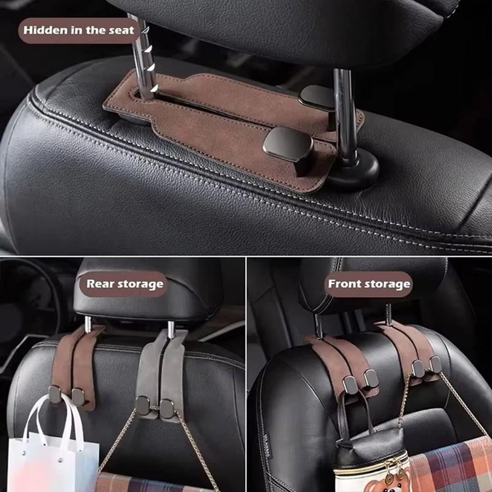 2 in 1 Car Headrest Hook Universal Car Hooks Car Seat Double Hooks Car Interior Accessories