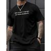 European Sizes Men's Russian Cyrillic Text T-Shirt - Black with White Cyrillic Script & Russian Alphabet, Comfort Fit Short Sleeve Shirt
