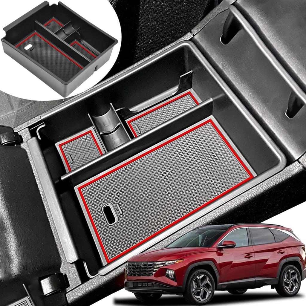 Aufbewahrungsbox für die Armlehne der Mittelkonsole, passend für Hyundai Tucson NX4 Limited 2022 AT und Tucson Hybrid mit Druckknopfgetriebe