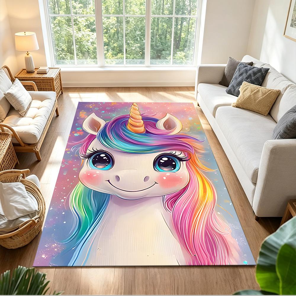 Magical Unicorn Dreamscape Non-Slip Home Carpet Design for Office Decor Living Room Bedroom Gift