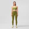 Saucony Solid Color Straight Leg Fitness Leggings Women Leggings Light-Yellow Army-Green SC1230002DY-GE69
