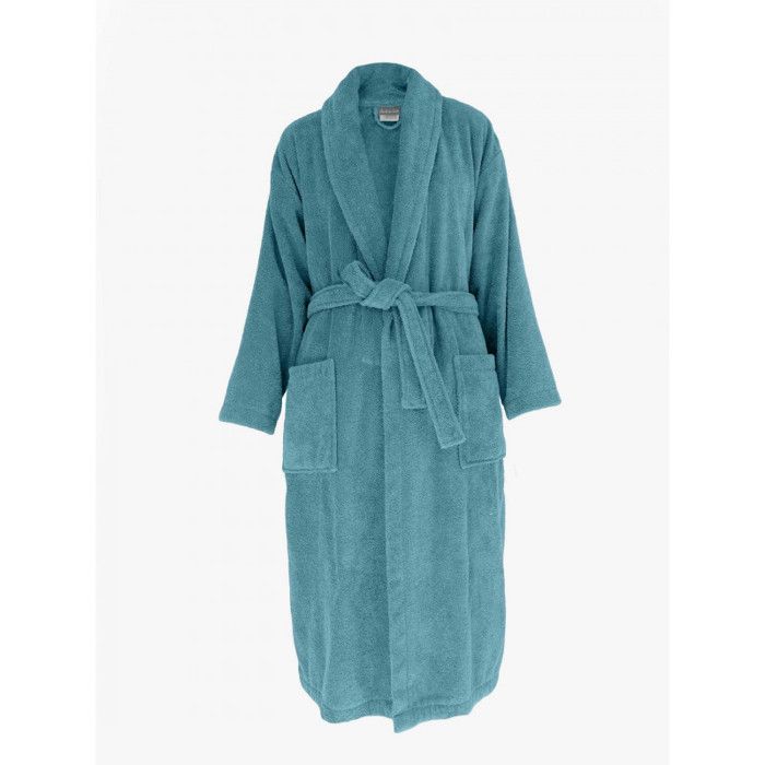 Cotton Terry Bathrobe with Shawl Collar 380 G/m² "Naïa" South Wind - XL - Cerulean