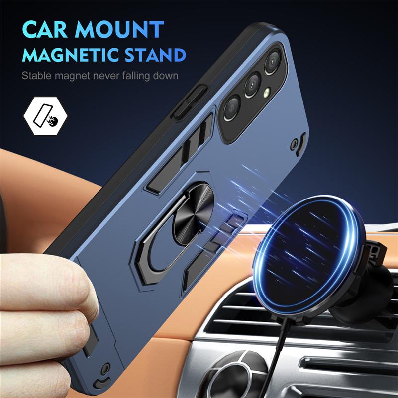 Für Samsung Galaxy A06 A16 A26 A36 A56 5G Stoßfeste Rüstung Hülle Für Galaxy A07 A17 A27 A37 A57 4G Mit Metallring Magnetische Capa