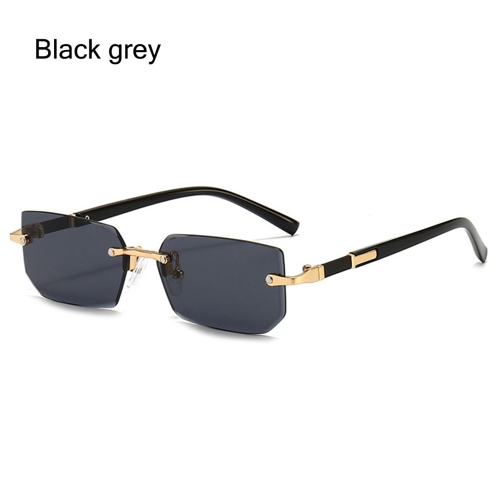 Stilvolle randlose rechteckige Sonnenbrille für Damen Herren Vintage Retro Geparden-Dekoration Klare Ozean-Linse Sonnenbrille Brillen UV400 Brillen