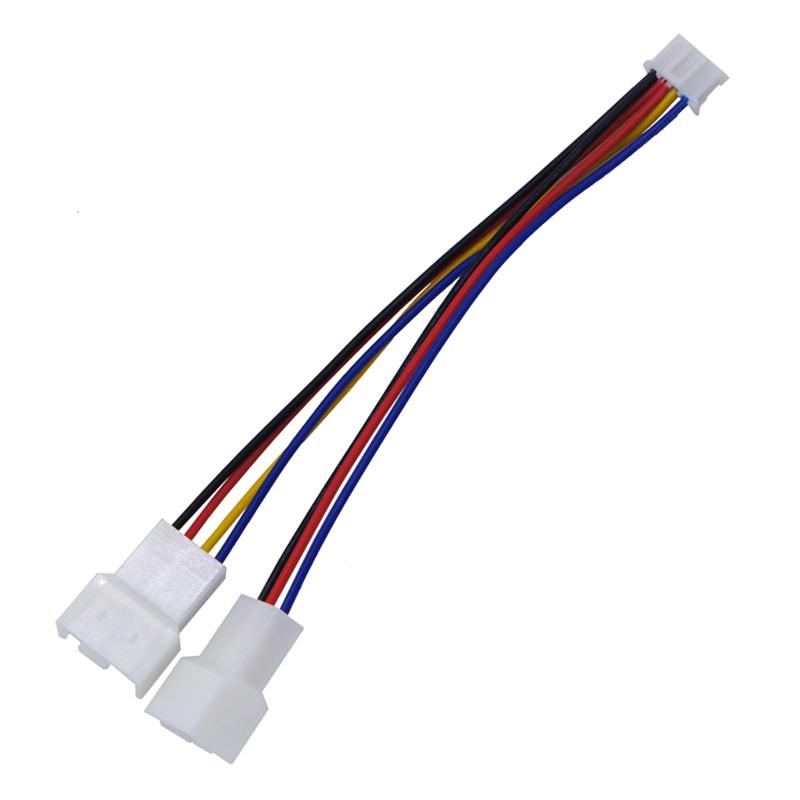 Lüfterstromkabel 12 cm Ph2.0 Kleines 4-poliges auf doppeltes 3-poliges/4-poliges PVC-Lüfterkabel