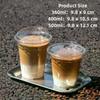 50pcs with Lids Clear Plastic Cups Leak-Proof Bubble Tea Cups New Juice Container  Party Use